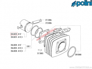 Pistão (diâmetro 47mm) - 204.0070 - Fantic Motor Issimo 50 - Polini