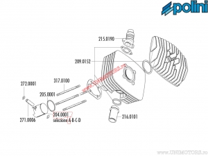 Pistão (diâmetro 48mm / medida A) - Fantic Motor Regolarita 50 (Minarelli P6 Corsa 42) - Polini