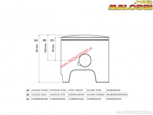 Pistón 4T (diámetro 49mm / perno 13mm / dimensión C) - Malossi