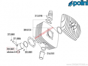 Piston (diameter 48mm / clearance C) - 204.0601/C - Zundapp 50 Corsa 41.6 - Polini