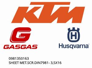 PLAATMETAAL SCHROEF DIN7981- 3,5X16 - 0981350163 - KTM