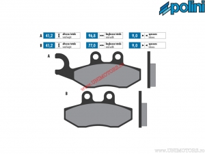 Placute frana spate sinterizate (96,8x41,2x9mm / 77x41,2x9mm) - 1742041.S - Polini