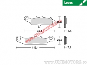 Plaquettes de frein avant (étrier droit) MCB758RSI frittées RSI - Lucas TRW