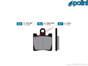 Plaquettes de frein avant frittées (44,6x53,4x8,7mm) - Polini