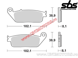 Plaquettes de frein avant - SBS 627RS (métalliques / frittées) - (SBS)