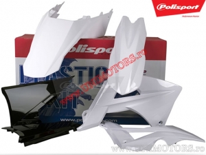 Plastic set (white - black) - Gas Gas EC 125 ('11-'12) / EC 200 / EC 250 / EC 250 Racing / EC 300 ('11) - Polisport