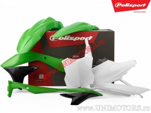 Plastic set (white-green) - Kawasaki KX 450 F ('16-'18) - Polisport