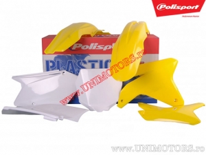 Plastic set (white - yellow) - Suzuki RM-Z 450 ('05-'06) - Polisport