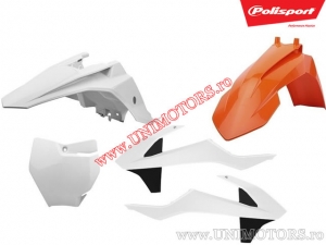 Plastic set (wit - oranje) - KTM SX 65 ('16-'19) - Polisport