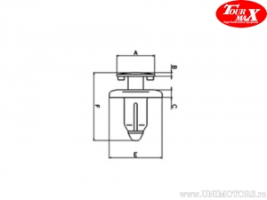 Plastica nit per diametro foro 6,0mm set di 10 pezzi - TourMax