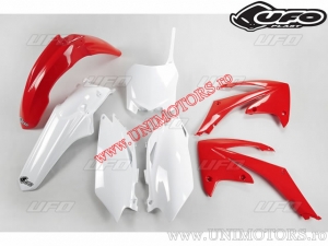 Plastik Kit (Weiß/Rot) - Honda CRF 450 R ('09-'10) / CRF 250 R ('10) - UFO