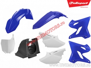 Plastik-Set (weiß / blau) umgestaltet - Yamaha YZ 125 / YZ 250 2T ('02-'19) - Polisport