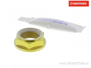 Porca com bloqueio automático M25 x 1,50 mm x 32 mm titânio dourado - Aprilia Caponord 1200 ABS / KTM Duke 690 ABS / Duke 690 