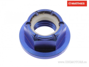 Porca com colarinho de bloqueio automático Pro Bolt M10 x 1.25 mm titânio azul - Daelim Damien 125 / VJ 125 Roadwin / VL 125 F