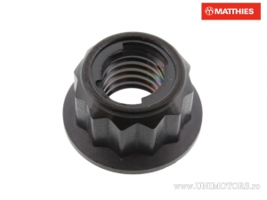 Porca com porca de bloqueio automático Pro Bolt M8 x 1,25 mm BI-HEX titânio preto - JM