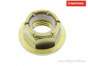 Porca com travamento automático Pro Bolt M10 x 1.25 mm titânio dourado - Daelim Damien 125 / VJ 125 Roadwin - JM