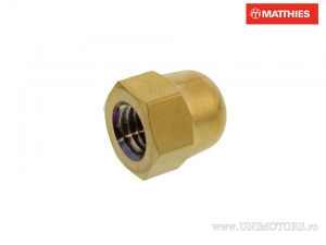 Porca fechada Pro Bolt M8 x 1.25 mm em aço inoxidável A4 dourado - JM