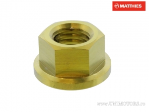 Pro Bolt M10 x 1.25 mm Gold Titanium Flanged Nut