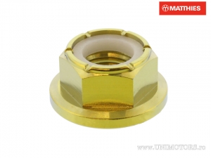 Pro Bolt M12 x 1.25 mm Gold Titanium Self-Locking Flanged Nut