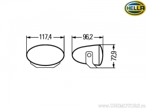 Projecteur de brouillard H7 ovale FF 50 117.4x72.9x96.2mm - Hella