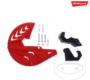 Proteção do disco de freio dianteiro vermelho Polisport - Honda CRF 250 R ('15-'21) / Honda CRF 450 R ('15-'22) - JM