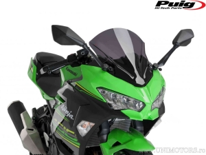 Przednia szyba wyścigowa Puig w kolorze ciemnoszarym - Kawasaki Ninja 400 G ABS ('18-'19) / Kawasaki Ninja 400 G KRT Edition AB