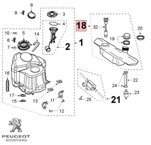 Réservoir d'huile - Peugeot Jet Force / Jet Force C-Tech (carburateur) / Jet Force WRC / Jet Force TSDI (injection) 2T LC 50 - 