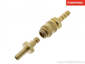 Raccord rapide avec valve pour tuyau d'essence de 8mm - JM