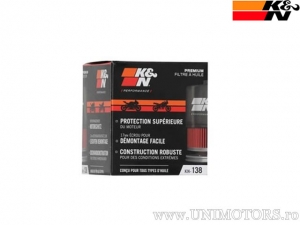 Racing oil filter KN-138 - Aprilia RS 660 / Cagiva Raptor 650 / Kymco UXV 450 / Suzuki AN 650 / GSF 600 / GSX-S 1000 - K&N