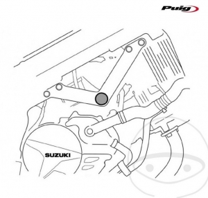 Rahmenbügel Puig 32, 44.4 mm - Suzuki DL 650 A V-Strom ABS ('12-'21) / Suzuki DL 650 AUE V-Strom ABS ('12-'21) - JM