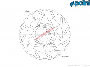 Rear brake disc (220x62.2x4mm) - Fantic Caballero Regolarità 50 H2O 2T E2 ('07-'11 / AM6) (rear '11-'12) - Polini