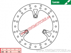 Rear brake disc MST437 rigid - Lucas TRW