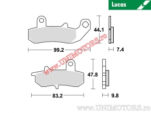 Rear brake pads - MCB612 organic - Lucas TRW