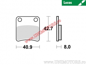 Rear brake pads - MCB647 organic - Lucas TRW