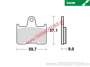 Rear brake pads - MCB729 organic - Lucas TRW