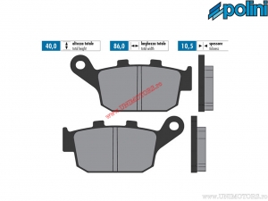 Rear brake pads original (86x40x10.5mm) - Polini