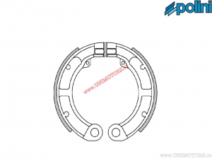 Rear brake shoes (125x20mm / without springs) - Polini