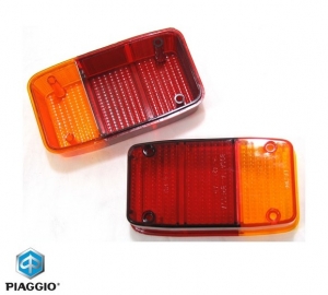 Rear right-left turn signal glass - Piaggio Ape Car P2 - P3 ('78-'85) / Ape MP 501 / MP 601 2T AC 220cc - Piaggio