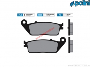 Rear sintered brake pads (102x39x9.8mm) - Polini