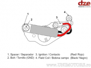 Relè di carica Kawasaki GPZ 1100 / ZL 1000 / ZR 1100 / ZRX 1200 / ZX-7R / Suzuki GSX-R 1100 / Yamaha FZR 1000 / GTS 1000 - DZE