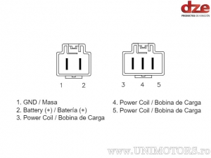 Relè di ricarica - Piaggio Beverly / MP3 / X10 / X7 / BV / Aprilia SRV - DZE