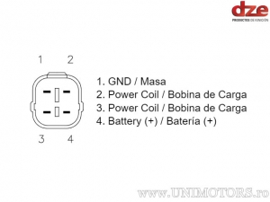 Relé de carga - Beta RR Enduro / Husaberg FC / FE / Husqvarna FE / FS / E / KTM EXC / XC-W / XC-F - DZE