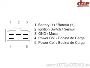 Relé de carga - Malaguti X3M 125 Enduro / MBK Ocito 125 Ocito ABS / Yamaha GPD 125 A NMax ABS / XT 125 X - JM