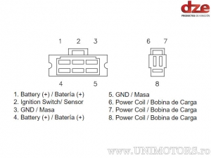 Relais de charge Honda CX 500 / GL 500 D / VF500 F / VT500C / XC650 / VF750 / XLV750 R / VF1000 / VF1100 C / VT1100 - (DZE)