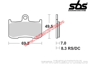 Remblokken voor - SBS 782RS (metalen / gesinterd) - (SBS)