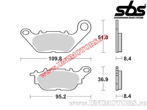 Remblokken voor - SBS 858HF (keramisch) - (SBS)