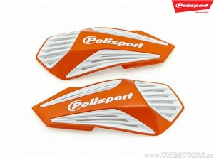 Replacement plastic set orange white hand guards MX Air - Polisport