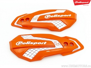 Replacement plastic set orange white handguards MX Flow - Polisport