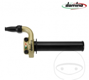 Right handlebar (throttle control) gold body Domino KRR03 maximum stroke 45.0 mm - JM