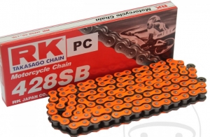 RK Standardkette Orange Neon OR428 SB / 130 - Beta RR 125 AC Enduro / Kawasaki KX 125 A / Suzuki DR 125 SM / RM 80 - RK